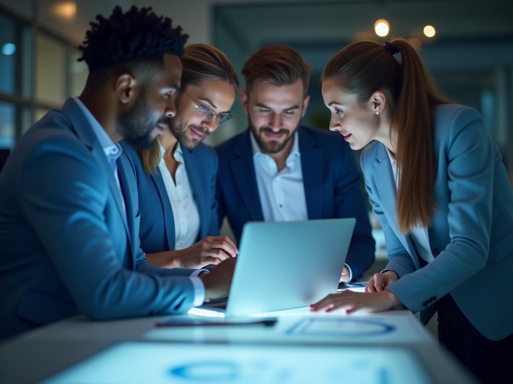 FunkNetz Solutions Team bei der Diskussion von Netzwerkplänen